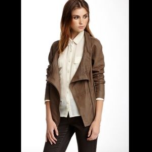 MUUBAA CASTOR DRAPED LEATHER SOFT BIKER JACKET 8